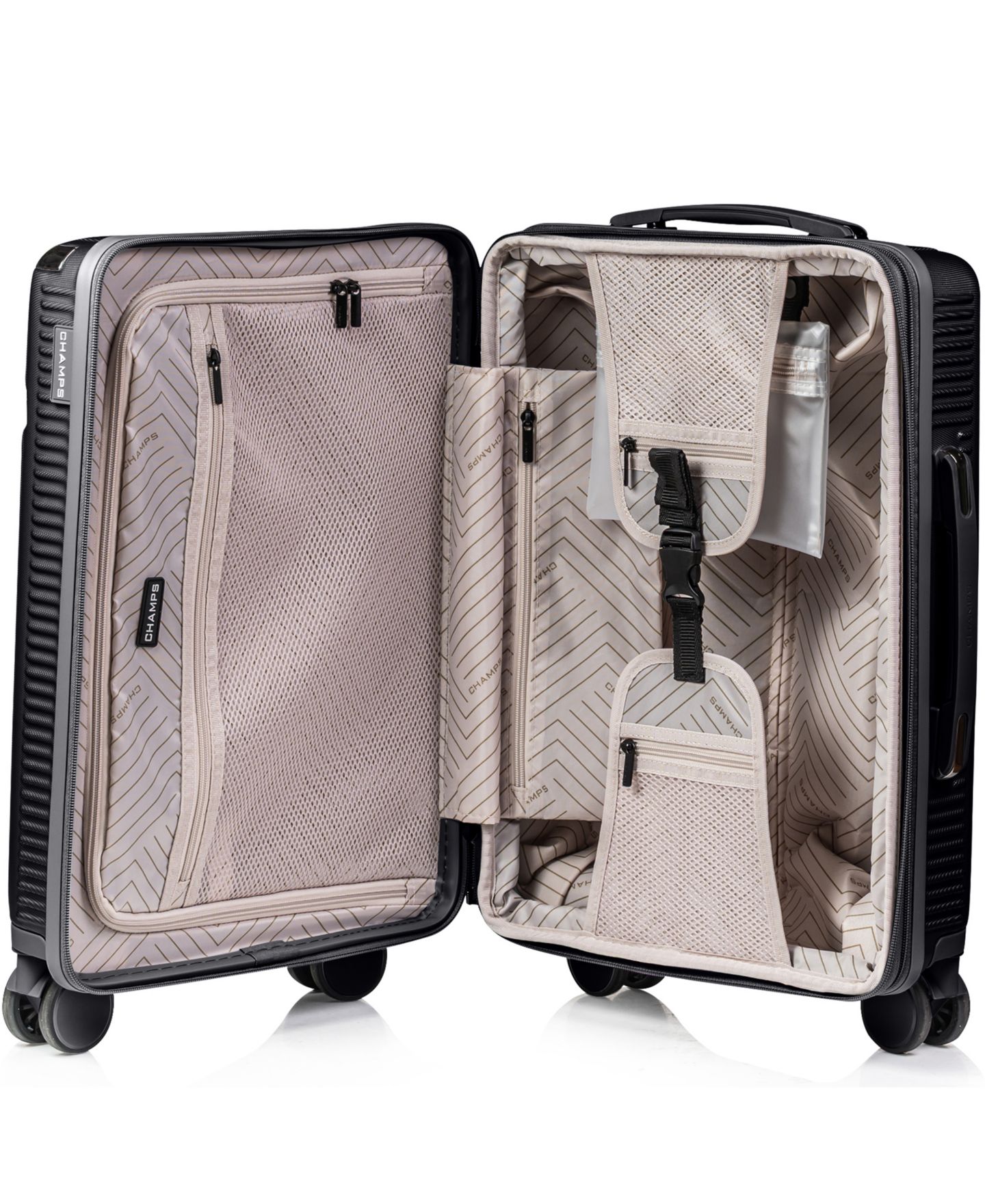 Чемоданы CHAMPS Legacy Collection 3-Pc. Hardside Luggage Set, цвет: Чёрный — фото 6