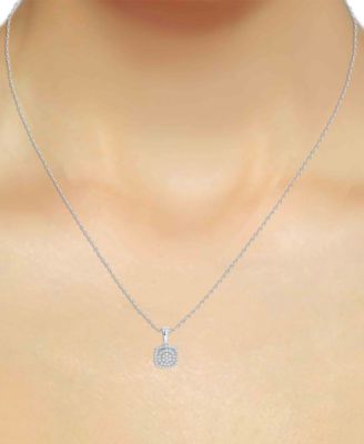 White Diamond Pendant Necklace (1/4 ct. t.w.) in Sterling Silver