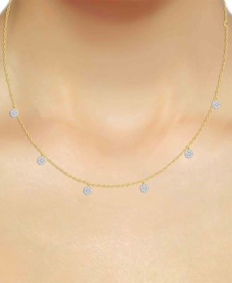 White Diamond Necklace (1/4 ct. t.w.) in 14k Gold Plating with Sterling Silver