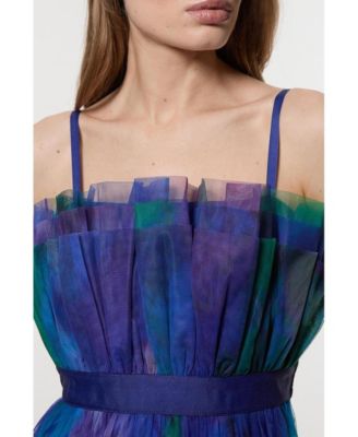 Women's Dark Floral Bandeau Midi Dress