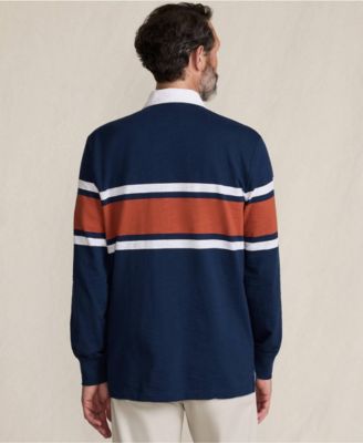 Men's Long Sleeve Textured Rugby Polo