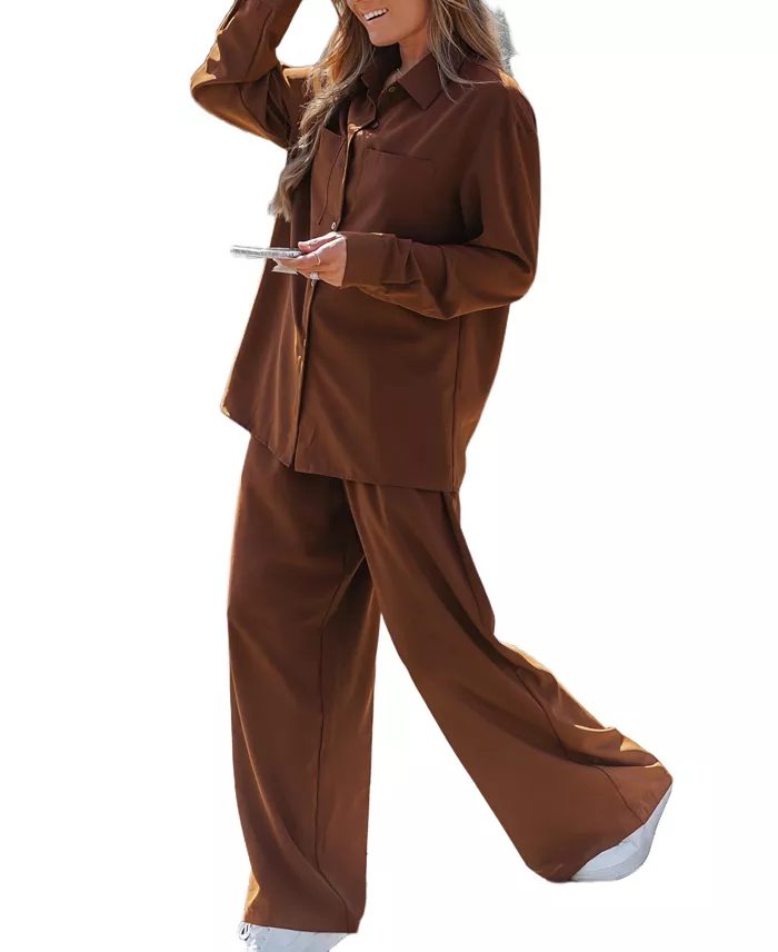 Women's Casual Chic Two-Piece Lounge Set - thumbnail 3