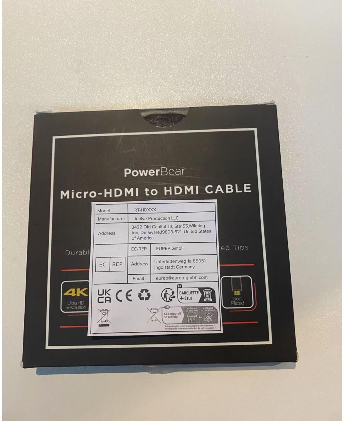 Powerbear Hdmi Cable 2-Pack High Speed Braided Gold Connectors for Tv Laptop Console