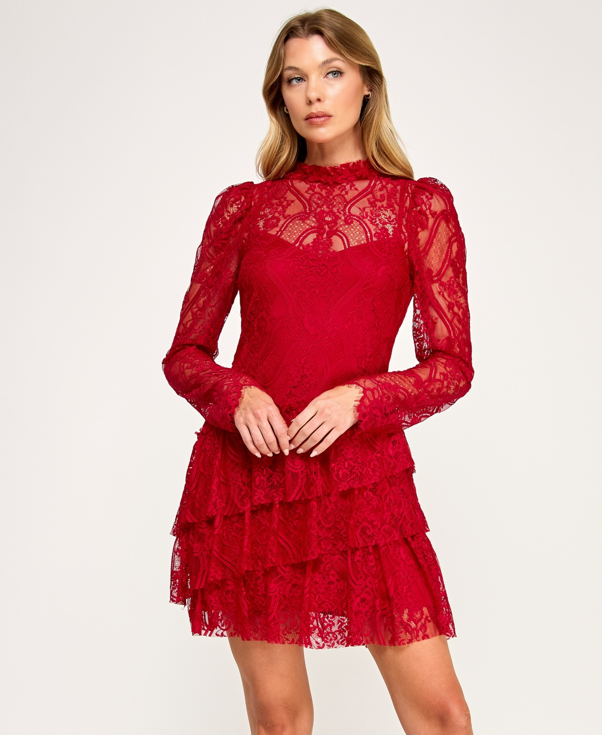 Row A Women's Long-Sleeves 3 Tier Dress
