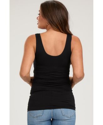 Maternity Black Sleeveless Fitted Tank Top
