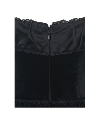 Women's Daisha Black Lace Trimmed Off-Shoulder Ruched Mini Dress