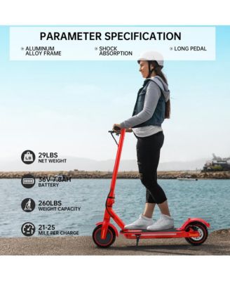 8.5 Inch Foldable Electric Scooter with 350W Motor, 22-Mile Range & Dual Brakes | Colorful LED Lights for a Stylish Night Ride