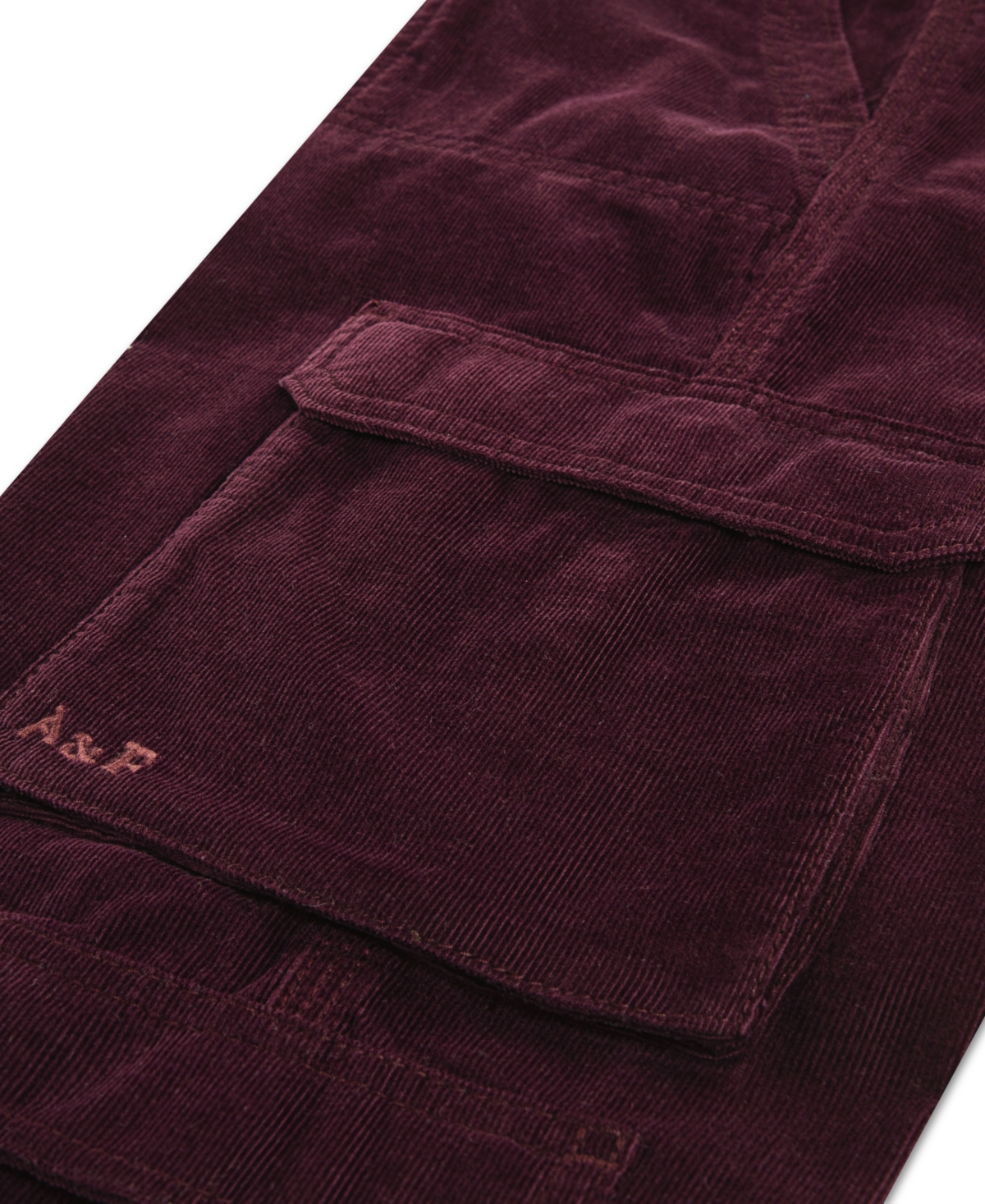 Abercrombie Big Girls Corduroy Wide Leg Cargo Pants In Burgundy