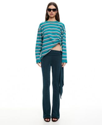 Women's Butterfly Tie Mid Rise Pants