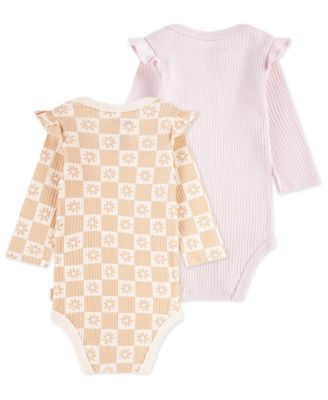 Baby Girls' Crewneck Bodysuits, 2-Pack Set