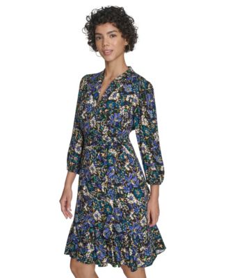 Women's Balloon Sleeve Sash Dress