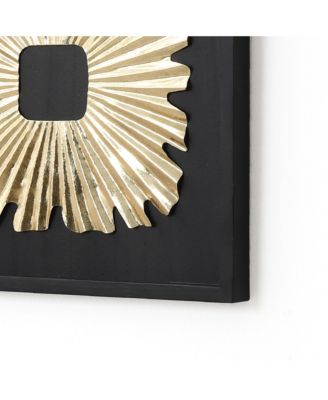 3-Piece Modern Black & Gold Abstract Metal Wall Art Set, Contemporary Home Decor