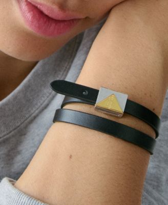 Cubic Zirconia Leather Wrap Bracelet