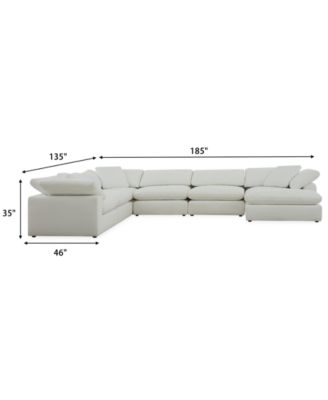 Fog 6-Pc. Fabric Chaise Sectional Sofa Set
