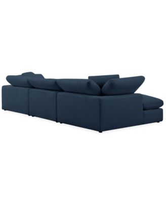 Fog 3-Pc. Fabric Double Chaise Sectional Sofa Set