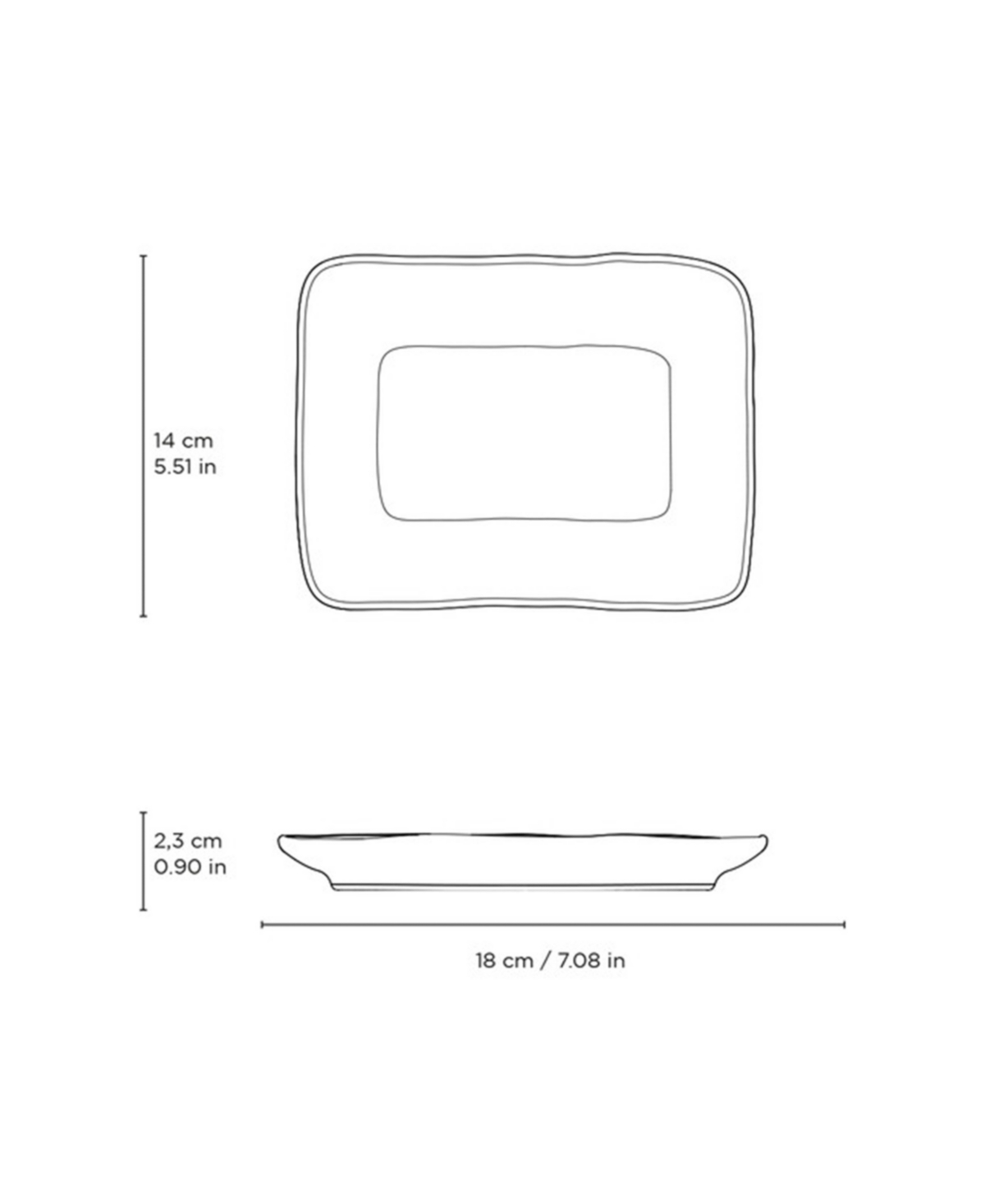 Porto Brasil 7" Stoneware Rectangular Juta Platters, Set Of 4 In Green