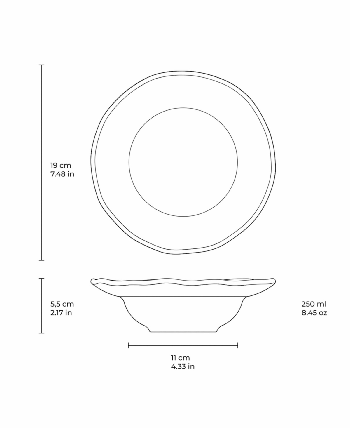 Porto Brasil Stoneware Deep Rim Dessert Plates, Set Of 4 In White