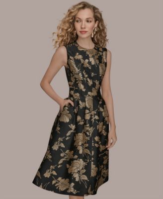 Women's Jacquard Fit and Flare Dress