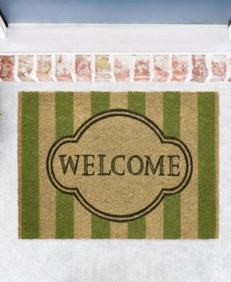 Welcome Stripe Coir Outdoor Doormat, 18&amp;quot; x 30&amp;quot;