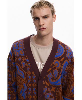 Men's Paisley cardigan sweater