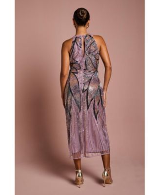 Petite Beaded Column Midi Dress