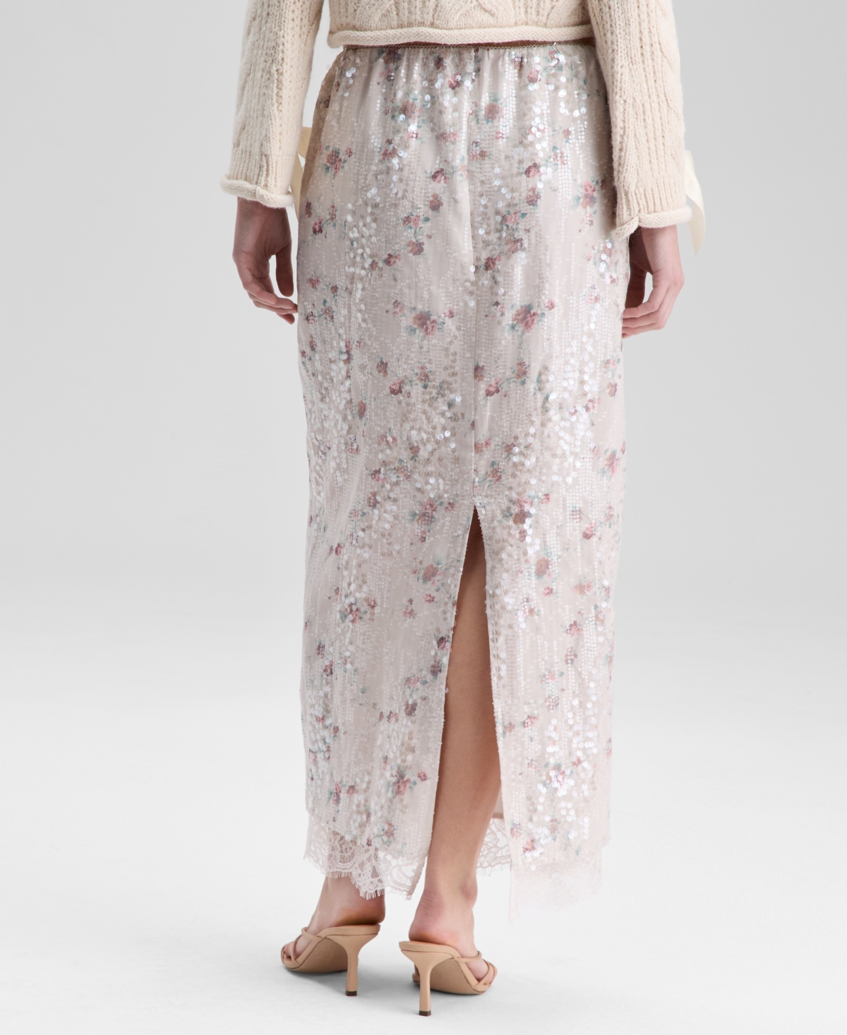 And Now This Women's Floral-Print Sequinned Skirt, Macy's Exclusive
