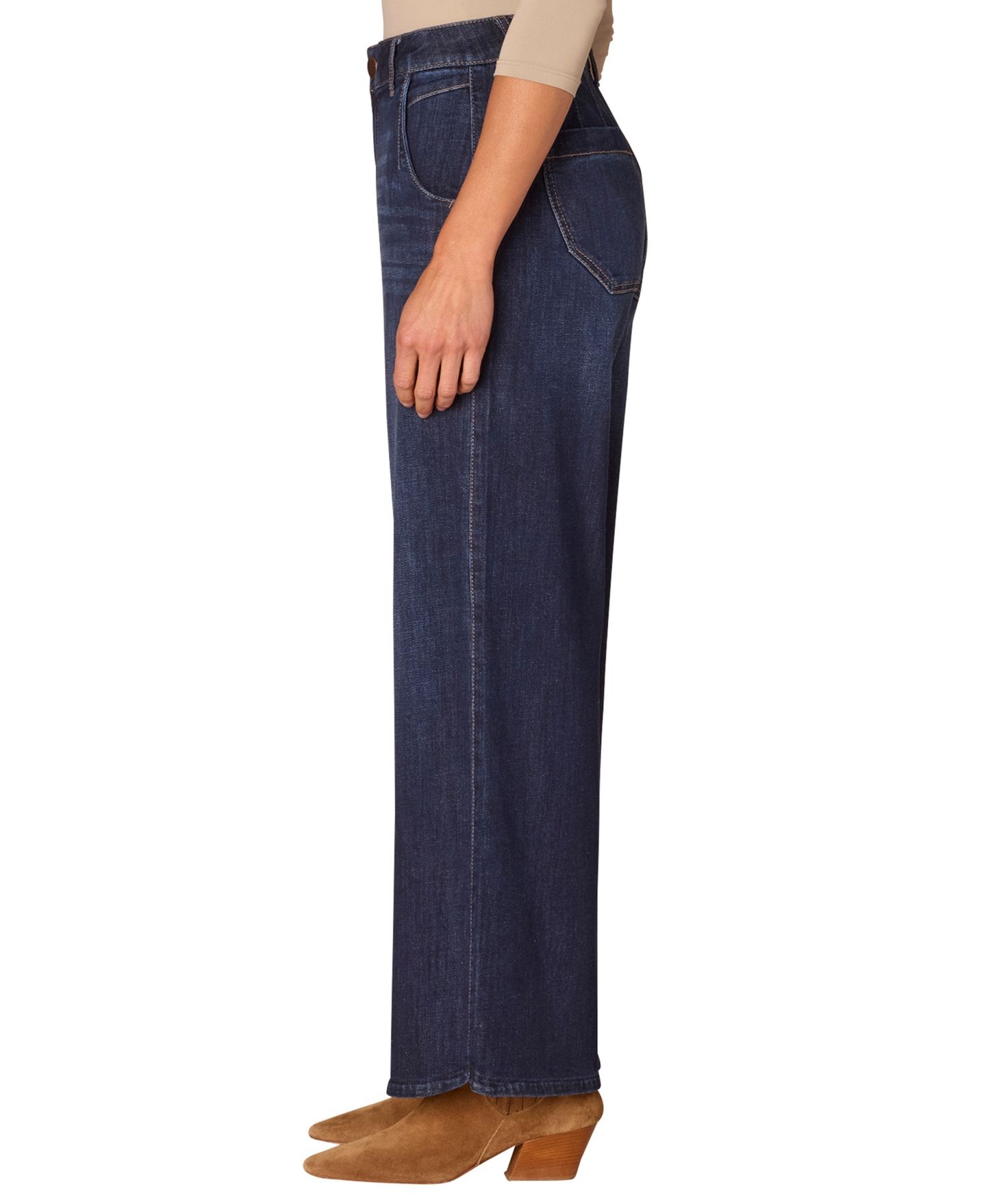 Женские джинсы Democracy "Ab" Solution 30/24" Skyrise Tulip-Hem Wide-Leg, цвет: Синий — фото 4