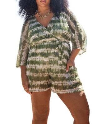 Women's Textured Resort Playsuit With Belt