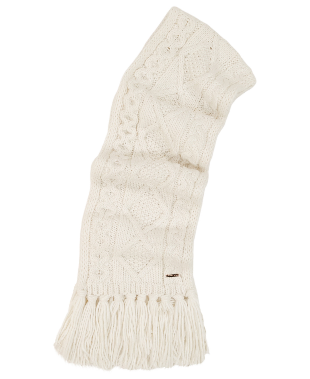 Michael Kors Michael  Women's Diamond Cable Fringe Scarf In Brown