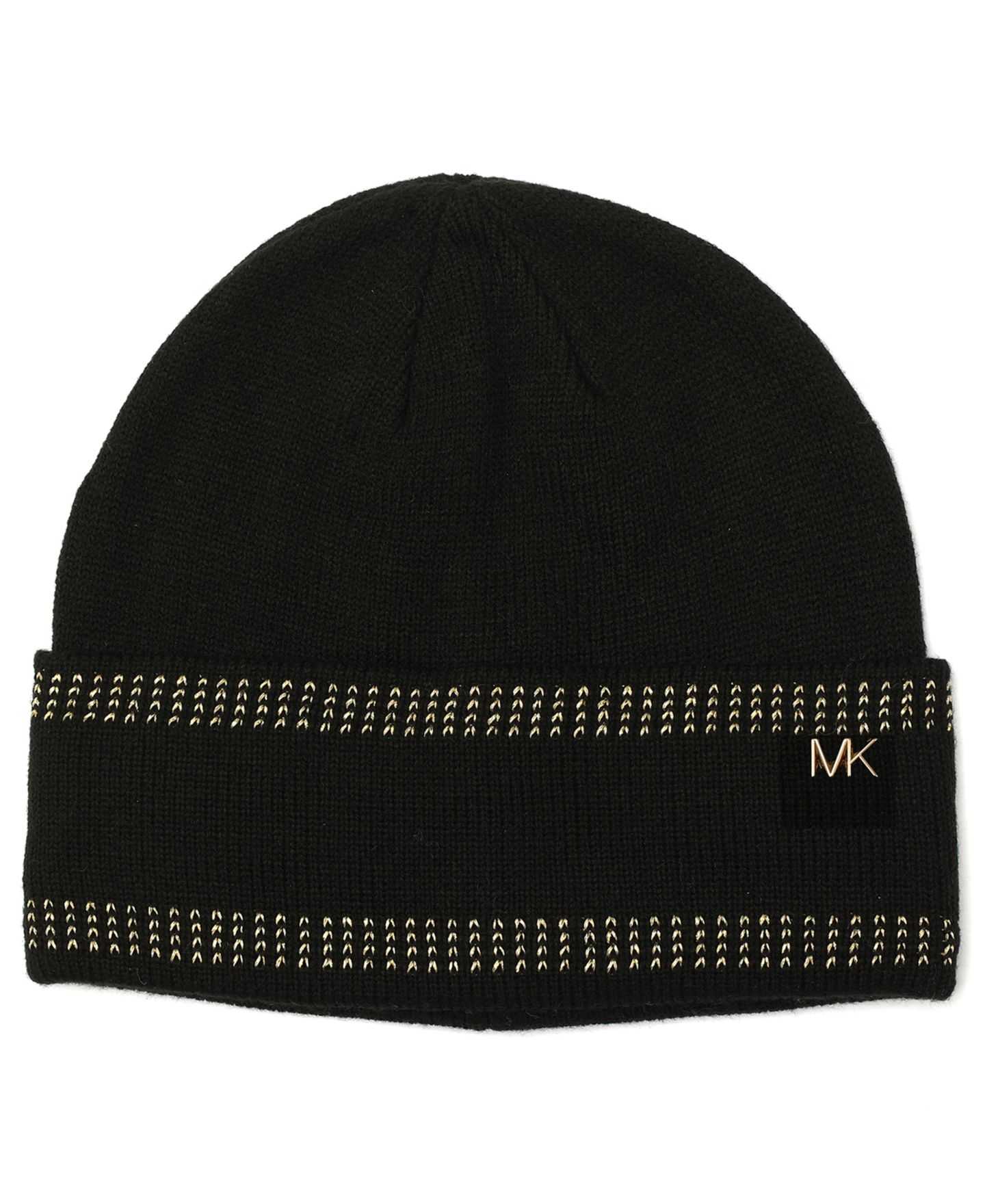 Женские комплекты Michael Kors Signature 2-Piece MK Sport Tape Cuff Beanie and Scarf Box Set, цвет: Чёрный — фото 2