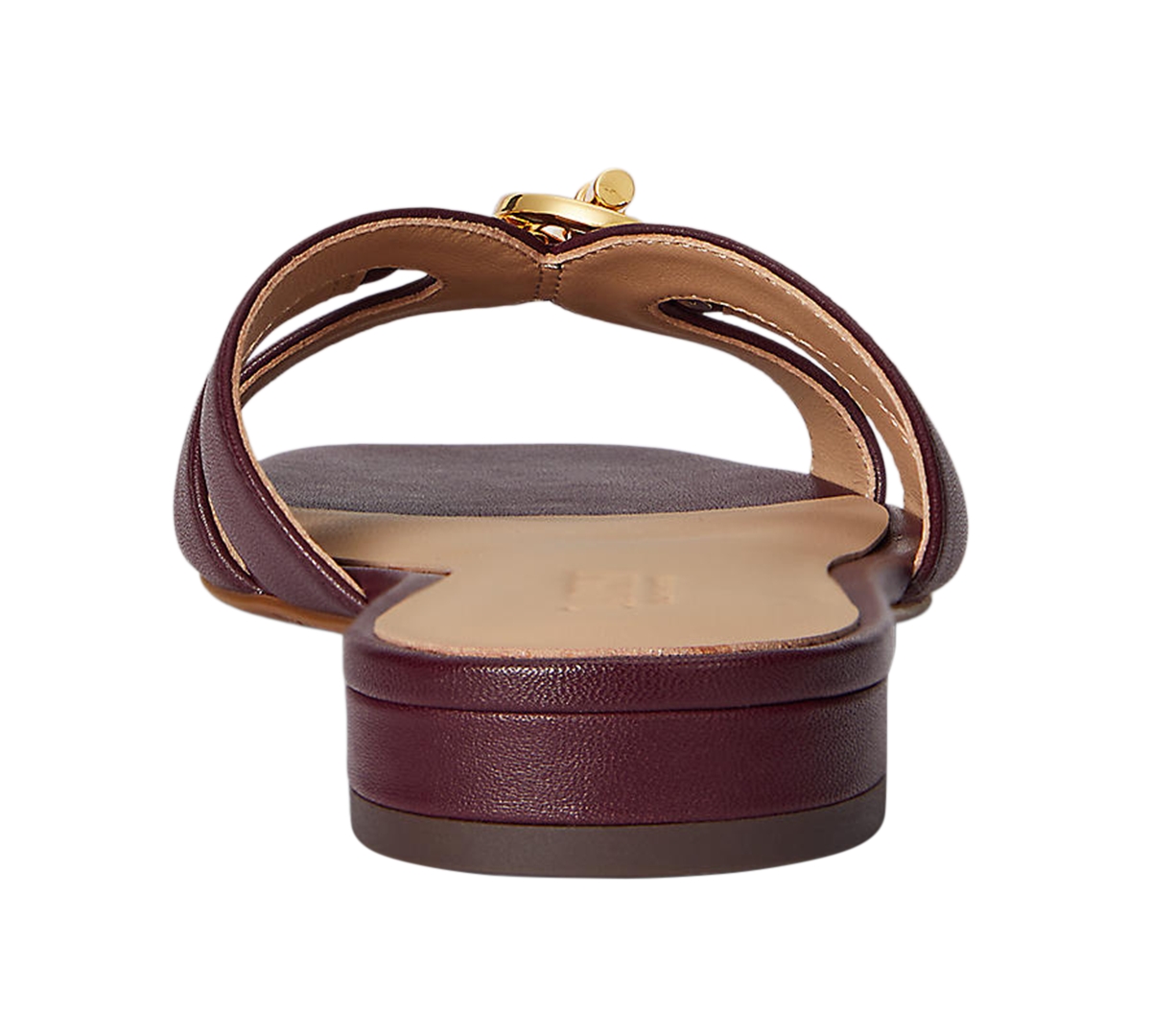 Ralph Lauren Blaike Women's Slip On Slide Sandal In Burgundy