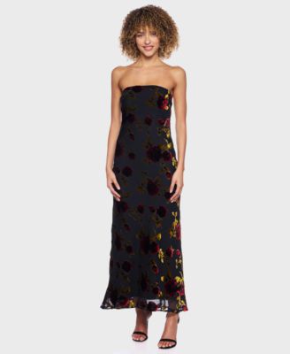 B Darlin - Junior's Flocked Strapless Dress