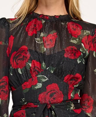 Juniors' Long Sleeve Mock Neck Dress