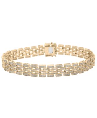 Macy's - Men's Diamond Bracelet (3 ct. t.w.) in 10K Yellow Gold