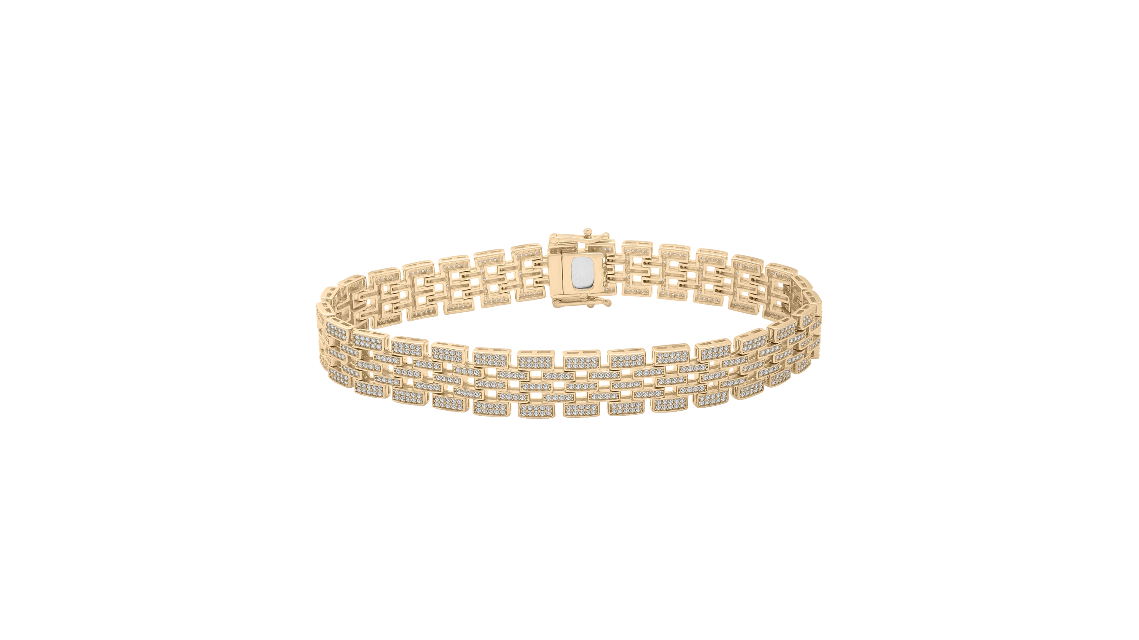 Macy's Men's Diamond Bracelet (3 ct. t.w.) in 10K Yellow Gold