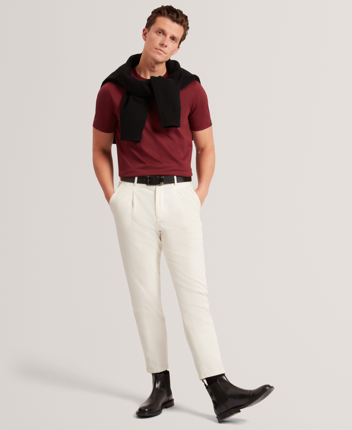 Ted Baker Men's Konrrad Short Sleeve Soft Touch T-shirt In Burgundy