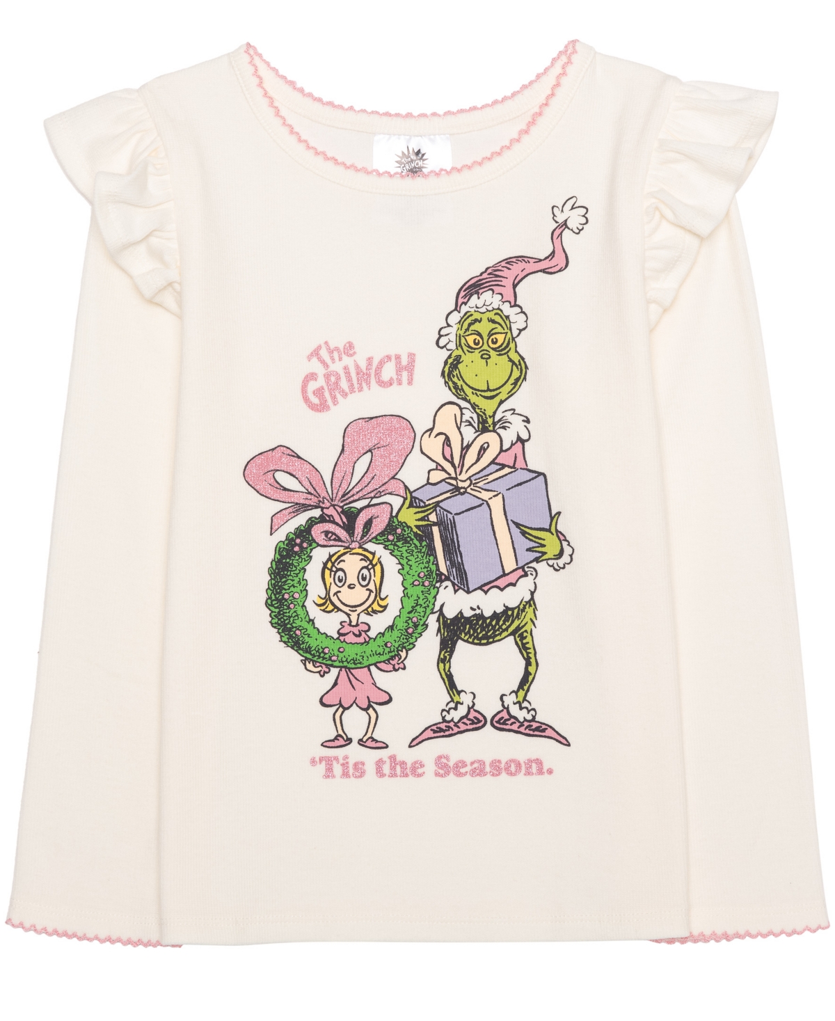 The Grinch Girls 2t-6x 2-piece Long Sleeve Top And Skirt Set In Pink