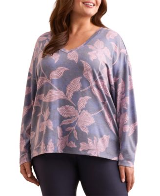 Plus Size Fuzzy Soft V-Neck Knit Top