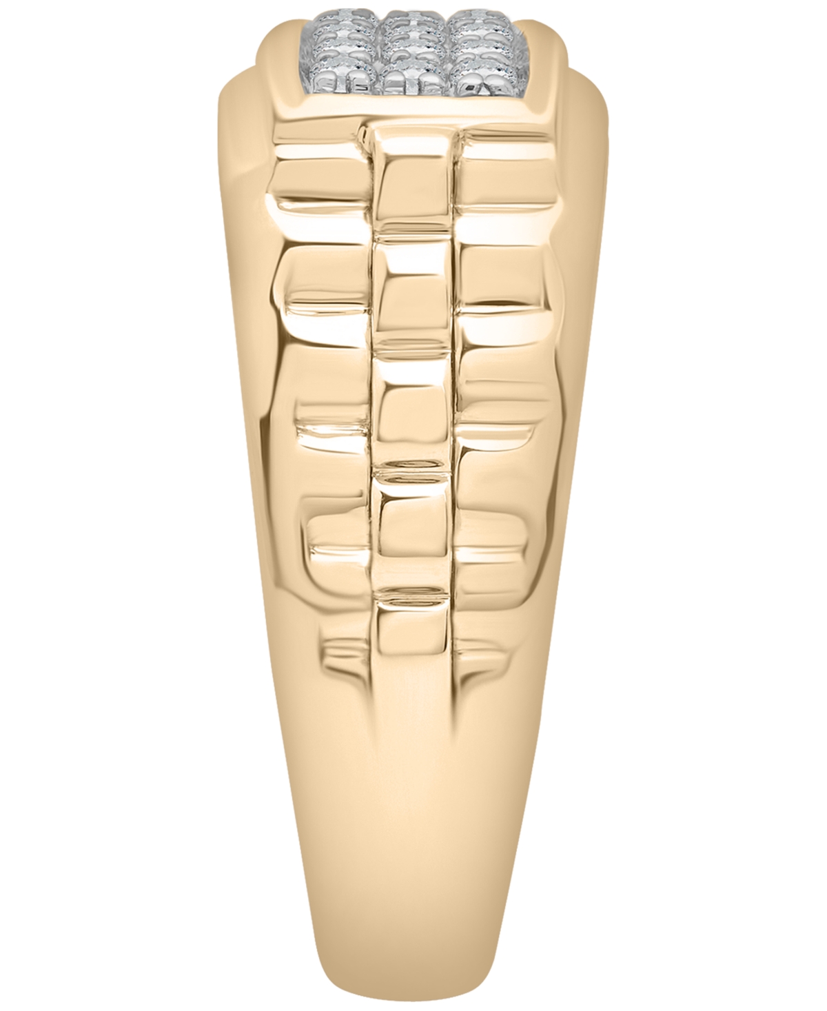 Macy's Men's Diamond (1/4 Ct. T.w.) Ring In 14k Gold Plated Sterling Silver In Gold