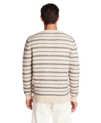 Men's Fuzzy Striped Crewneck Sweater