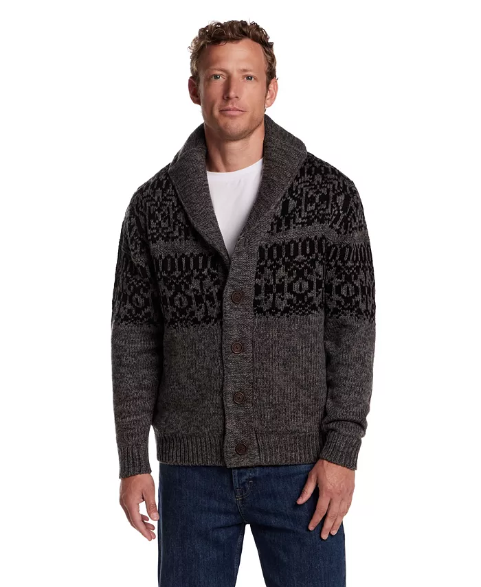 Men's Norwegian Shawl Collar Cardigan Sweater
