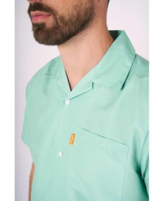 Men's Summer Set - 2 Piece Beach Wear set - Mint Green Blue - Matching Shirt and Shorts