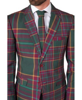 Men's Suit - Christmas Tartan Outfit - Red - Green - Plaid and Checkered Suits