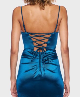 Juniors' Strapped Cowl Neck Dress