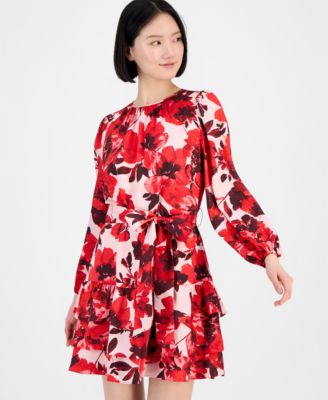 Women's Belted Tiered Dress