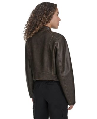 Women's Faux Leather Racer Jacket
