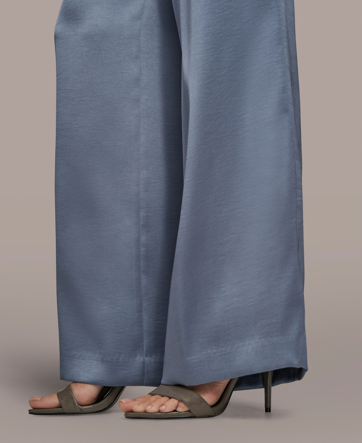 Donna Karan New York Pull-on Wide Leg Pants In Gray