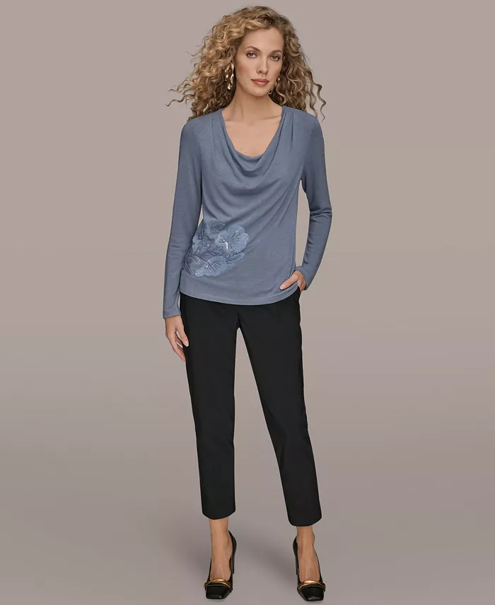 Women's Floral Detail Long Sleeves Relaxed Top - thumbnail 6