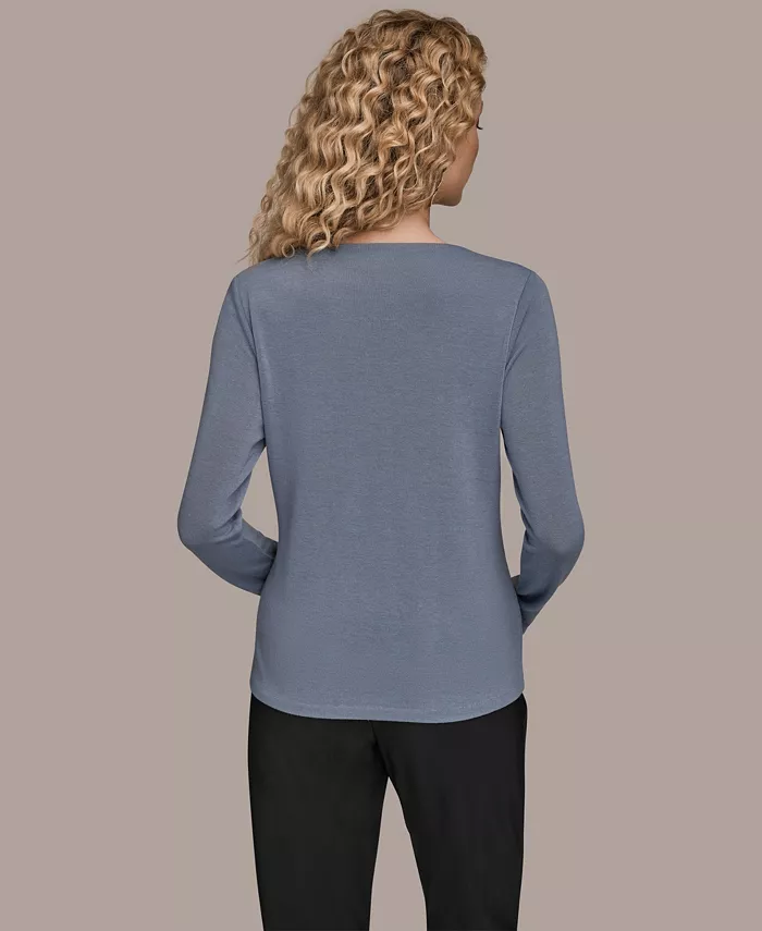 Women's Floral Detail Long Sleeves Relaxed Top - thumbnail 3