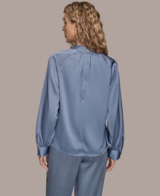 Women's Printed Long Sleeve Mock Neck Top